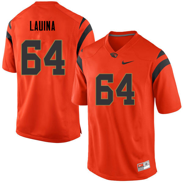 Men Oregon State Beavers #64 Fred Lauina College Football Jerseys Sale-Orange